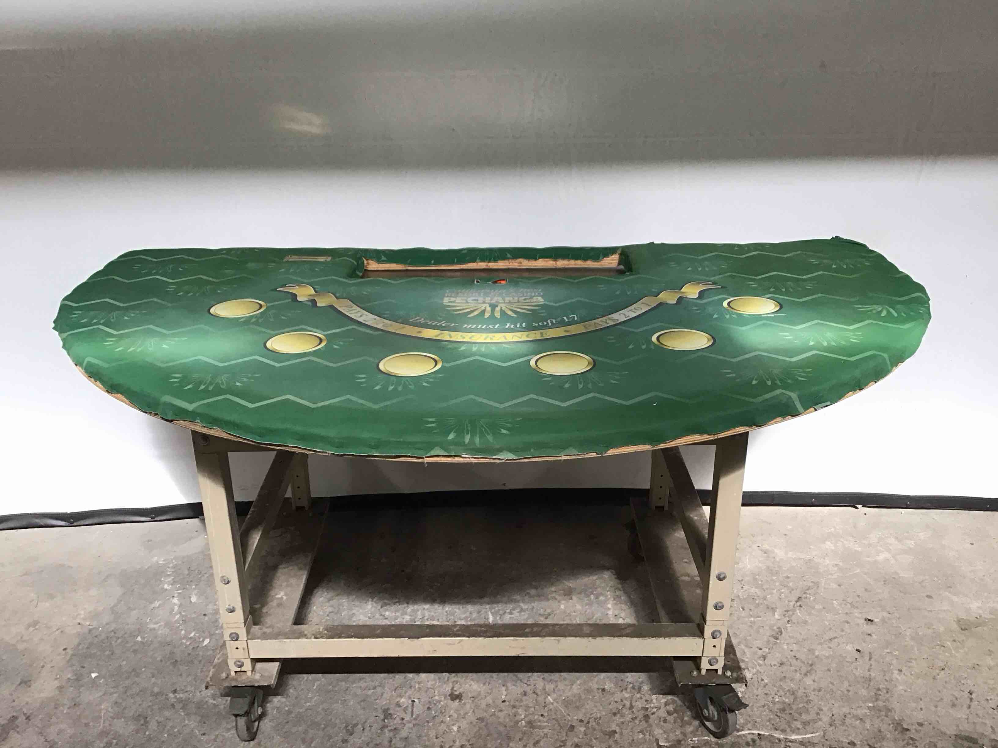 76x43 INCH FELT TOP HALF MOON BLACKJACK TABLE