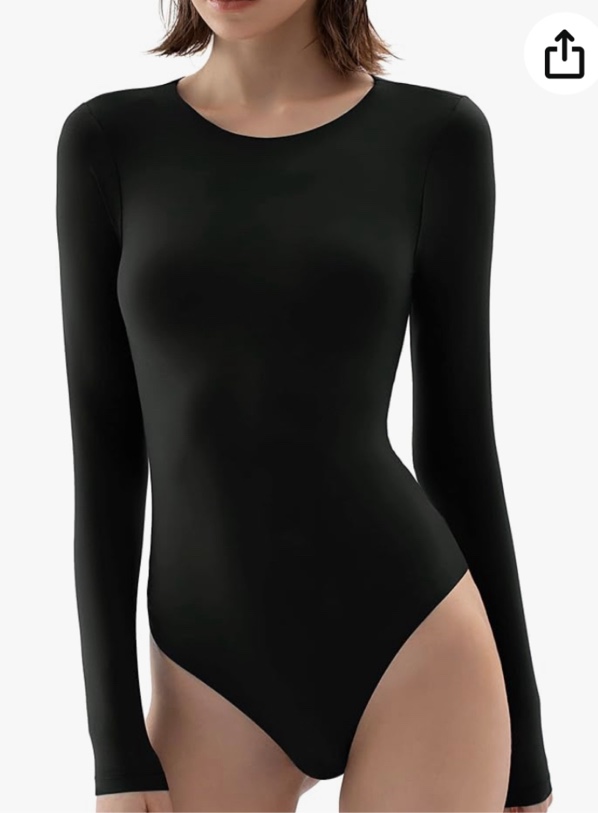 Daisy  flus size body suit black (2X) 