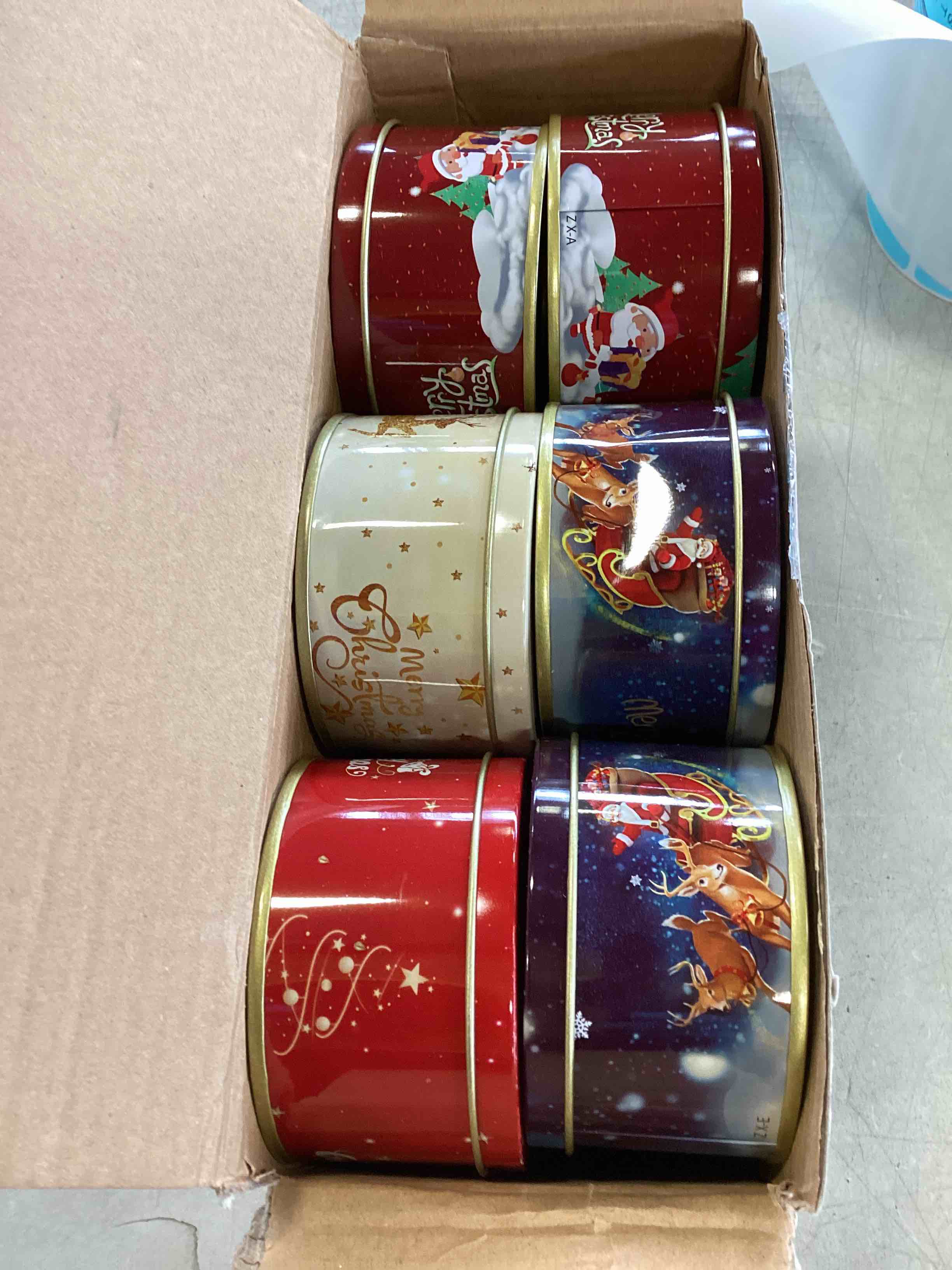 Ziliny 12 Pcs Christmas Tin Gift Box Christmas Cookie Tins Christmas