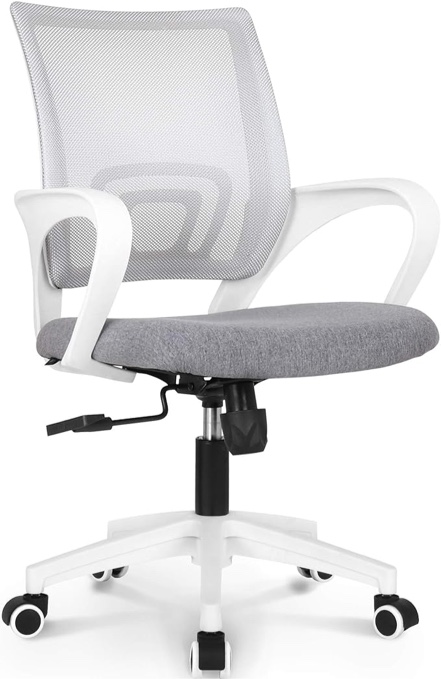 Neo Chair Office Computer Desk Chair Gaming-Ergonomic Mid Back Cushion Lumbar Support with Wheels Comfortable Blue Mesh Racing Seat Adjustable Swivel Rolling Home Executive (Gray 