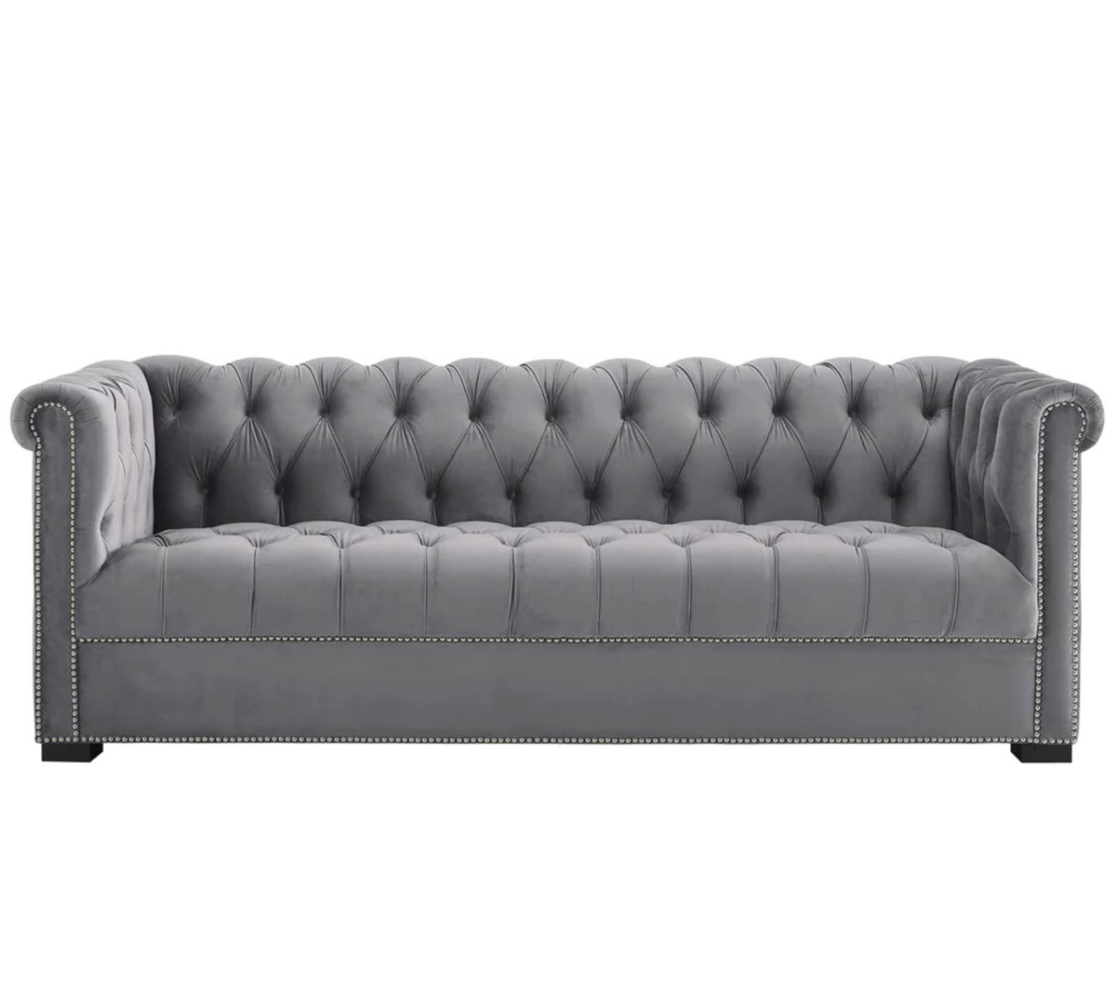 (Similar, incomplete)Heritage Performance Velvet Sofa - Gray