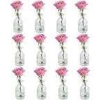 HANIHUA Set of 12 Glass Bud Vases in Bulk, Small Vase for Flowers, Clear Vases Set for Rustic Wedding Decorations, Home Table Flower Decor, Shelf Decor Mini Vases 2.85"X 5.4"