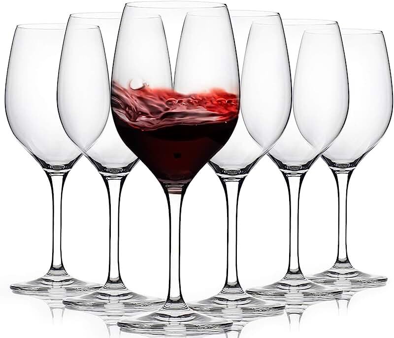 Stemmed Wine Glasses Set Of 6 