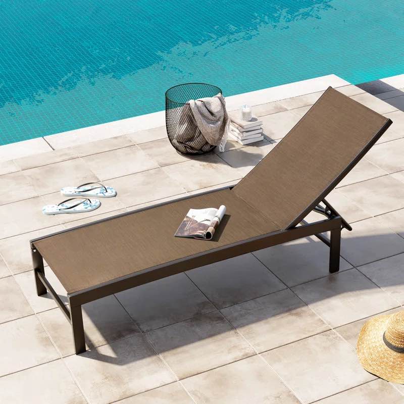 Antrea Outdoor Metal Chaise Lounge
