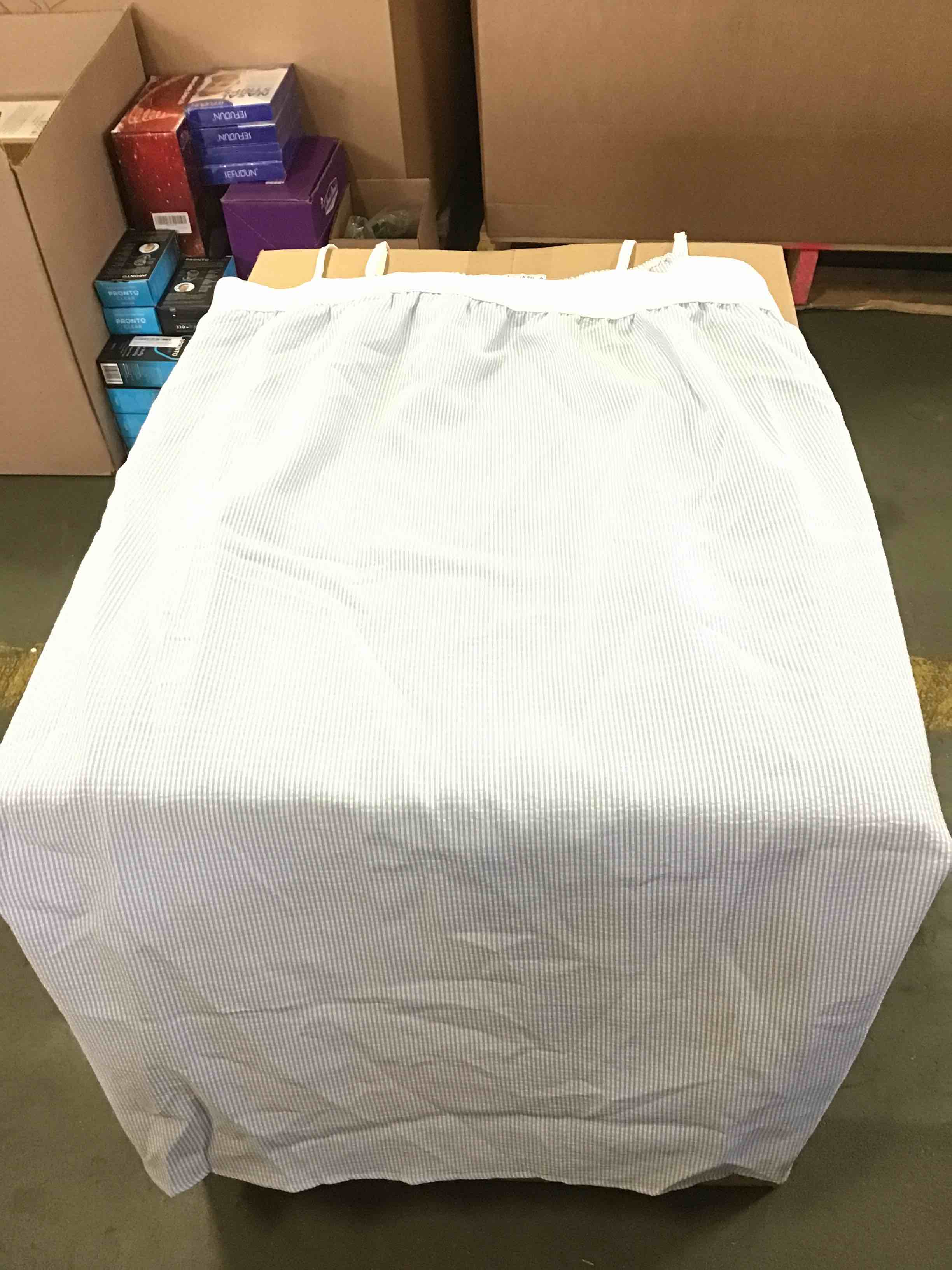 LIUMILAC Blue and White Striped Dress, Size 2XL