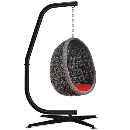Best Choice Products Metal Hanging Hammock Chair C-Stand for Hammock Air Porch Swing Chair - Black