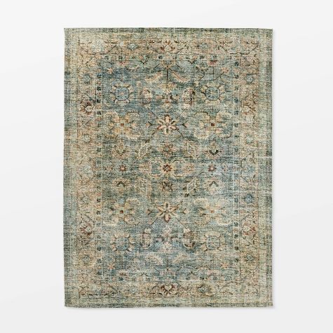 5x7 Ledges Digital Floral Print Distressed Persian Rug Green - Threshold™ designed by Studio McGee