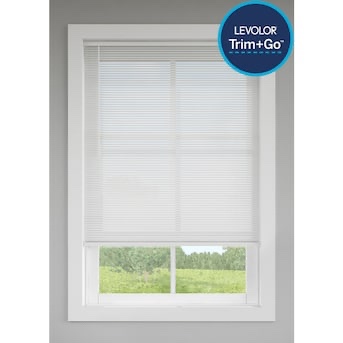 LEVOLOR Trim+Go 1-in Slat Width 43-in x 72-in Cordless White Vinyl Room Darkening Mini Blinds