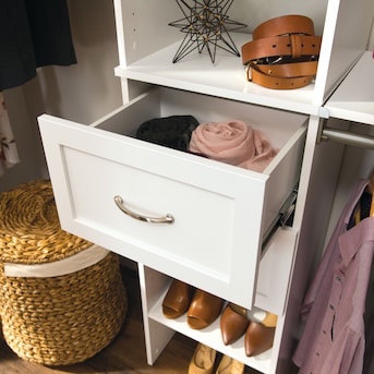 CLOSETMAID BrightWood 16-in × 10-in x 13-in White Drawer Unit