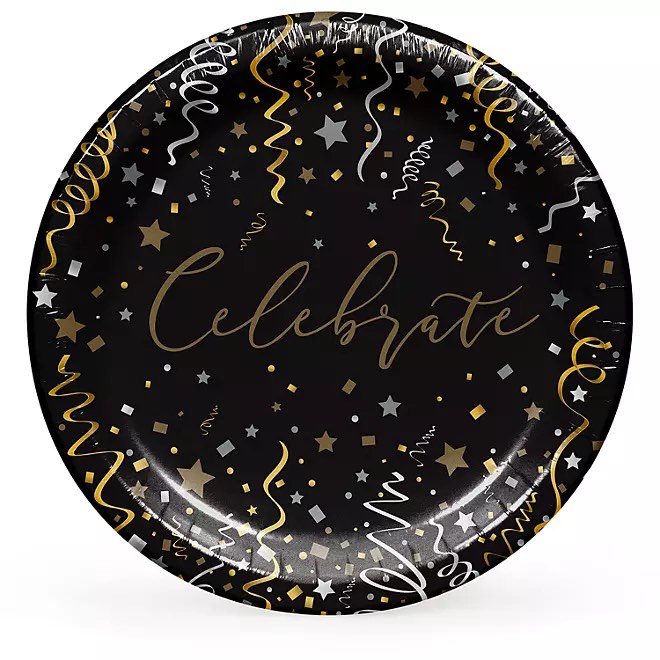 Artstyle Silver & Gold Celebration Dinner Paper Plates, 10" (85 ct.)