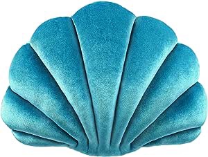 Yi-gog Sea Princess Seashell Decorative Pillow,1 Velvet Throw Pillowcases Sea Ocean Theme Seashell Conch Decorative Pillowslip Home Office Decor Seash