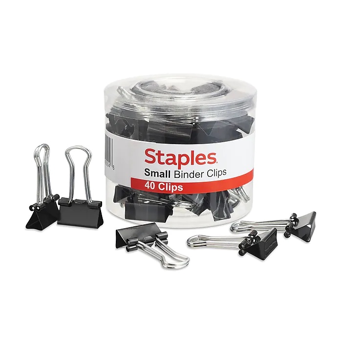 staples small binder clips 40 clips 