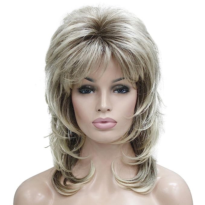 Lydell Long Soft Shaggy Layered Blonde Ombre Classic Cap Full Synthetic Wigs (R10/26 2 Toned Blonde)