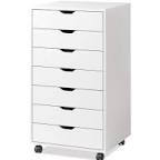 Asng071 wood 7 drawer storage cabinet white