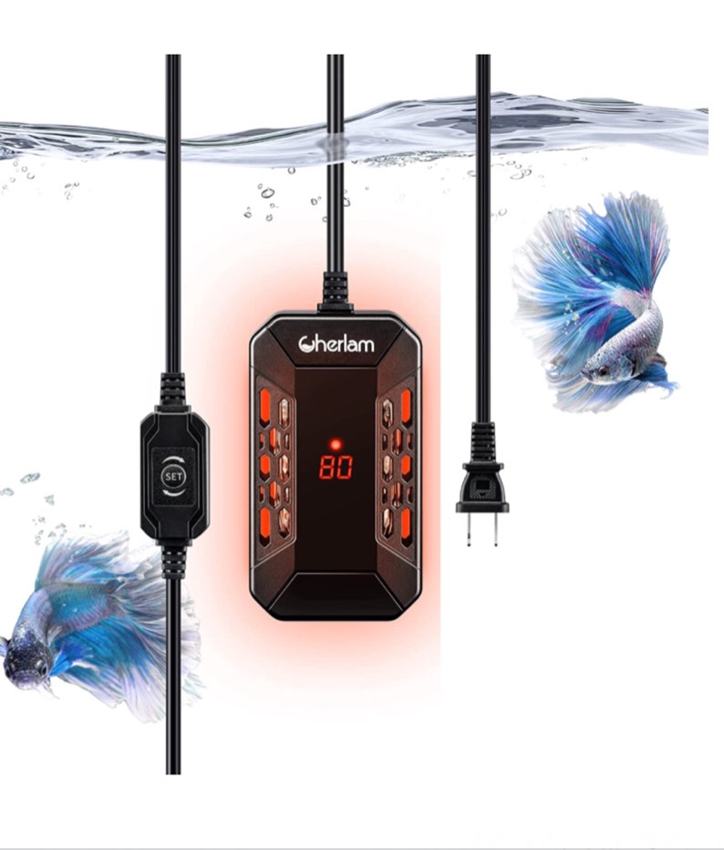 CHERLAM Aquarium Heater, Digital Display Submersible Aquarium Heater,100W Heater with External Temperature Controller,Tank Heater with Variable Frequency Heating for Turtle Betta Fish
