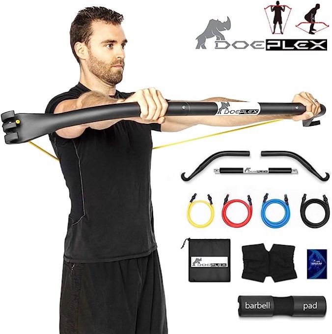 Doeplex Rhino Bow Portable Home Gym Resistance Band System Heavy Set Weightli...