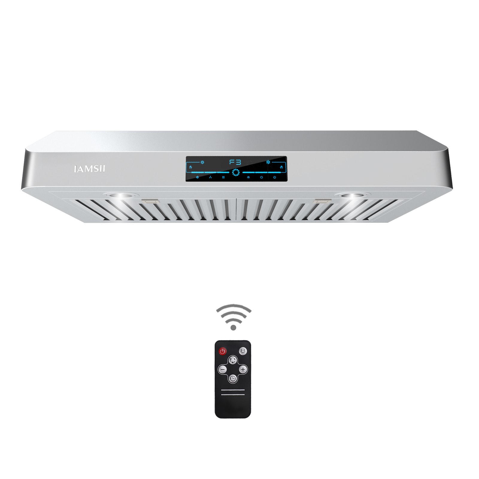 30 inch Range Hood, Under Cabinet Kitchen Hood 900CFM 4 Speed Gesture Sensing, LCD Touch Screen, Stainless Steel Kitchen Vent Fan with Remote Control, Permanent Filters