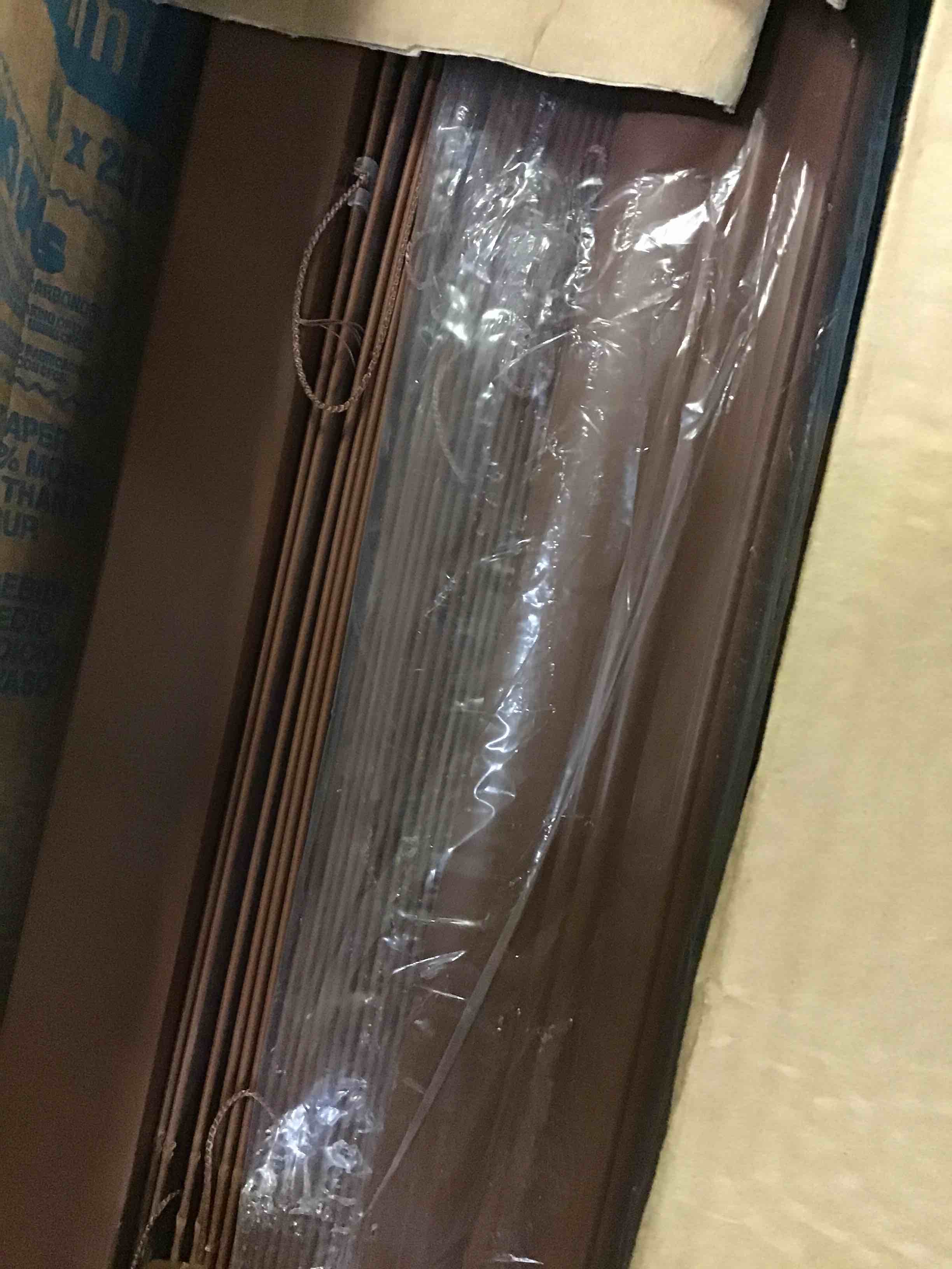 Large brown window blind 