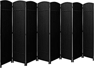 Sorbus Room Divider Privacy Screen, 6 ft. Tall Extra Wide Foldable Panel Partition Wall Divider, Double Hinged Room Dividers and Folding Privacy Screens (Black)