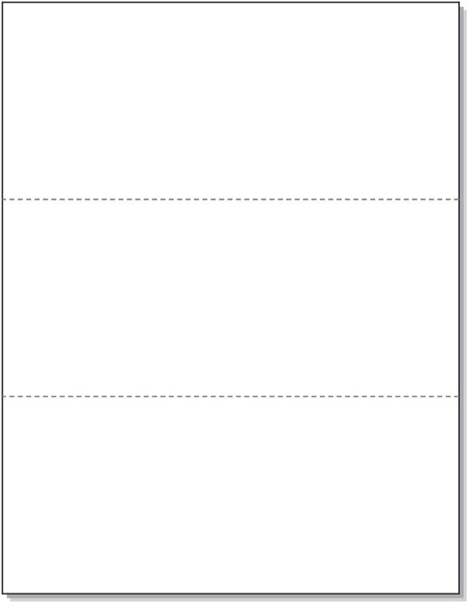  Roll over image to zoom in Pack of 500 Sheets, 8-1/2 x 11" Letter Size Perforated Paper (White, Perf @ 3-2/3" and 7-1/3") 10 Ream Case