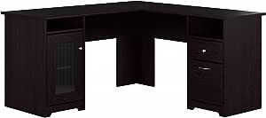 Bush Furniture Cabot L Shaped Computer Desk in Espresso Oak, Medium