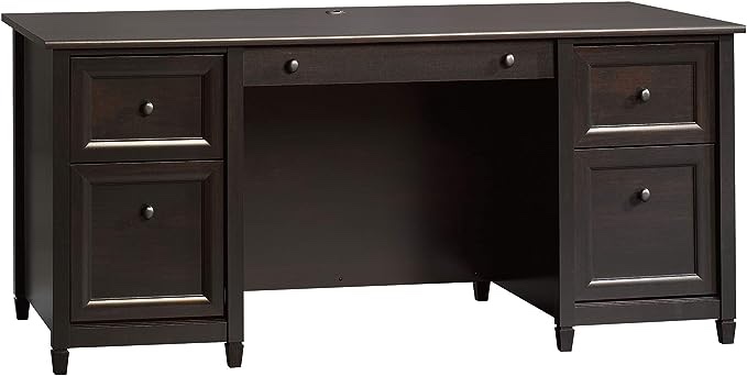Sauder Edge Water Executive Desk, Estate Black finish