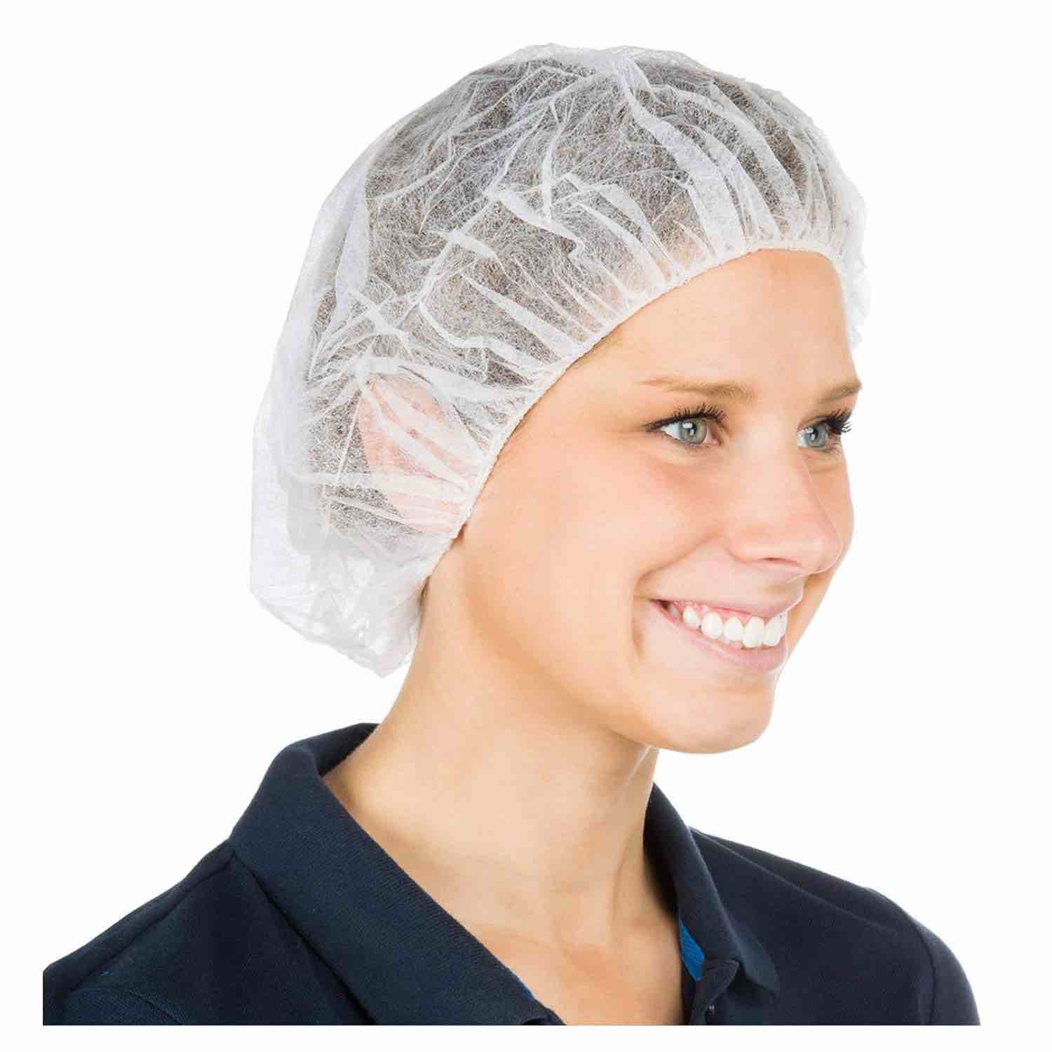  Disposable Cap White, 100 Pack, Hair Net