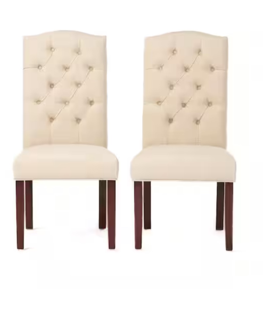 Crown Ivory Linen Dining Chair (Set of 2)