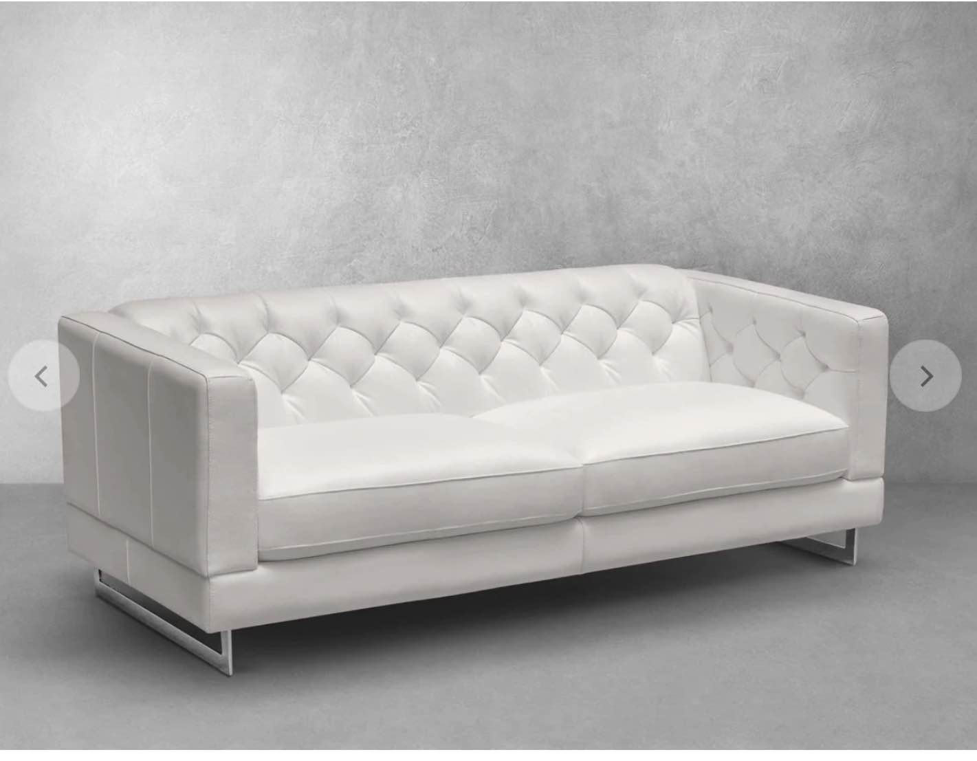 MARGARET LEATHER SOFA  White Set 2 