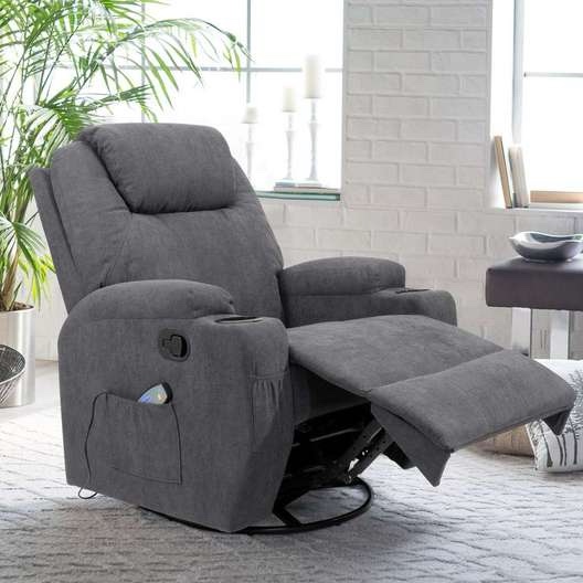 W547106341 Reclining Heated Massage Chair With Swivel And Rocking Function Ended(incomplete)