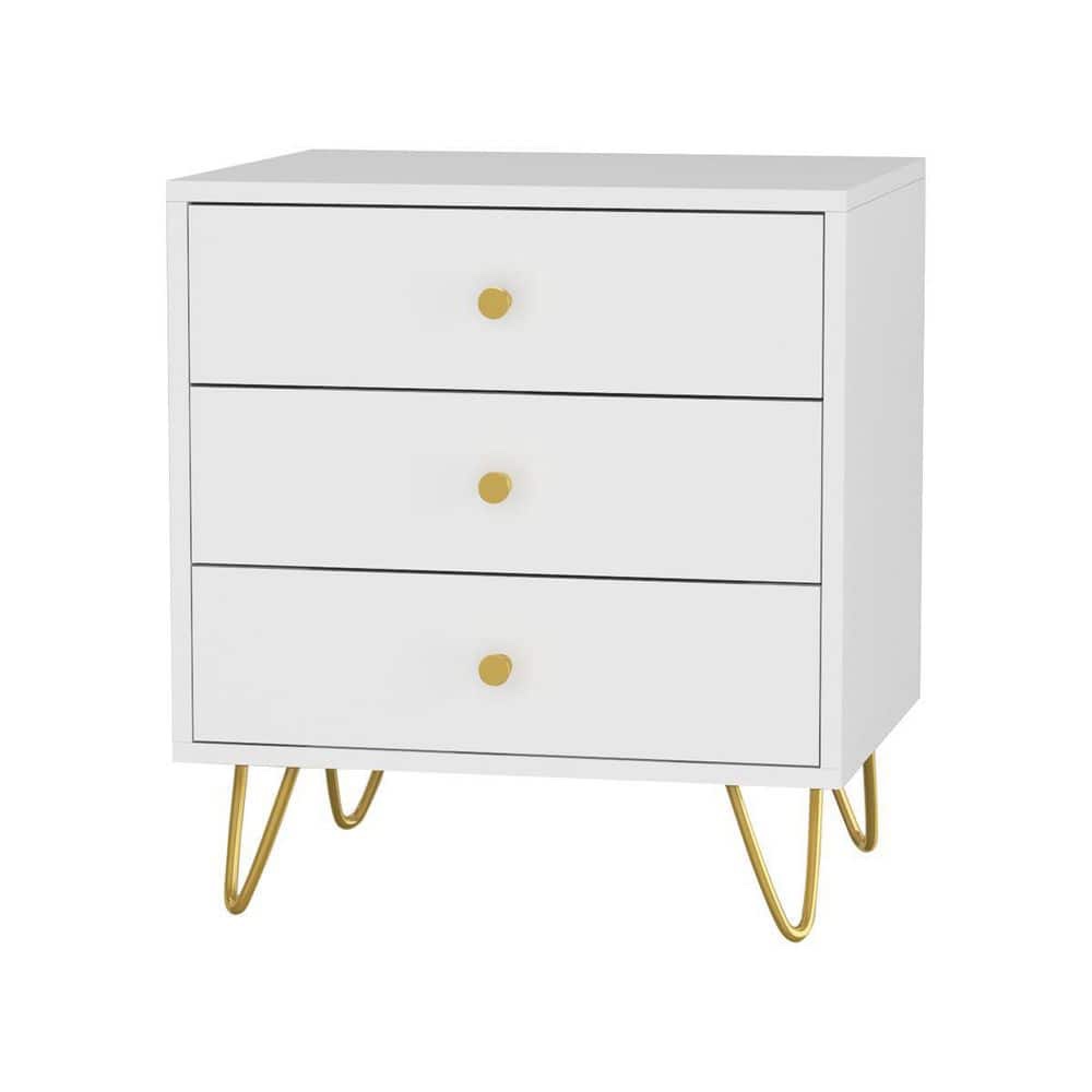 white fufu-gaga 3 drawer nightstand