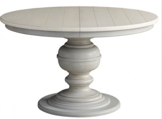 incomplete Universal Furniture Summer Hill Round Single Pedestal Table and base in French Gray 986656 
