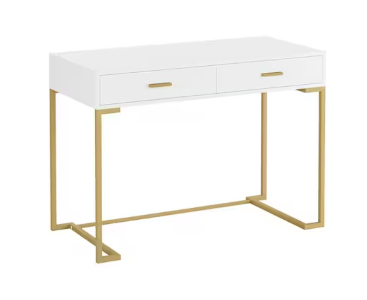 Tribesigns Hoga-M00103 41.7-in White Modern/Contemporary Computer Desk Hutch Included