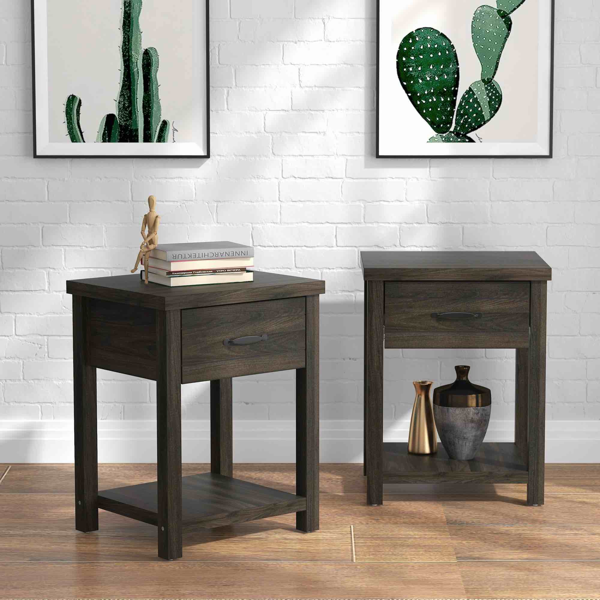 1 drawer nightstand black 