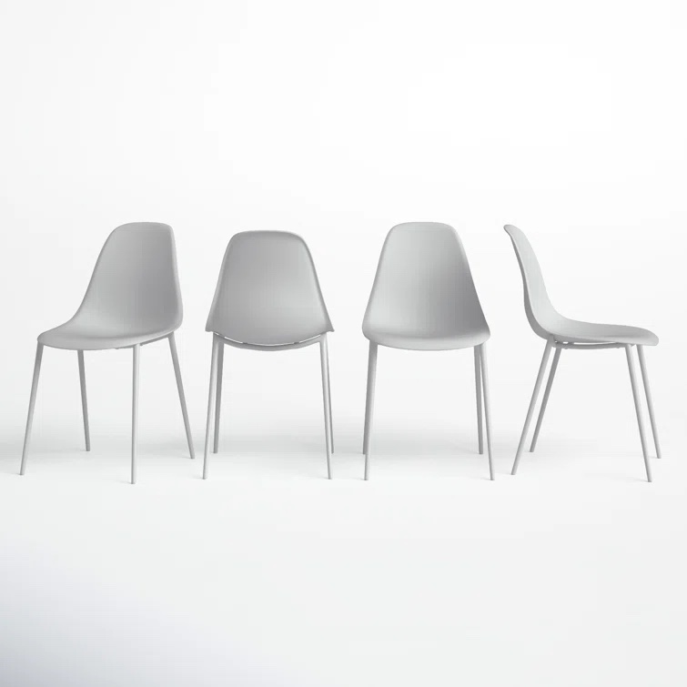 Feather Gray Sylvester Solid Back Dining Chair (Set of 4)