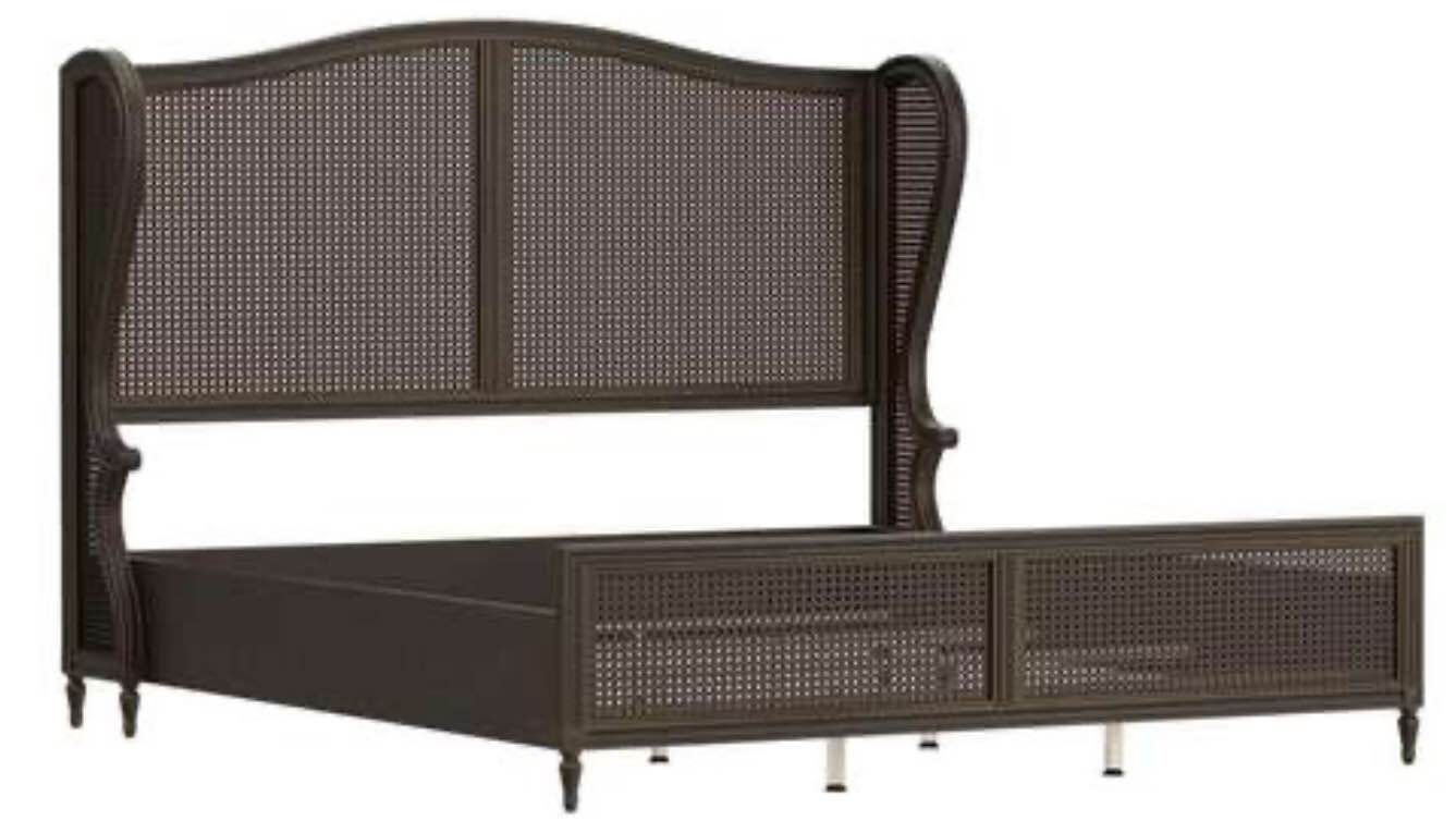 Hillsdale Furniture Sausalito King Wood & Cane Bed, Oiled Bronze(incomplete headboard and footboard only)