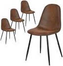 JD9025-2-Y1 leather brown dining chair set of 4