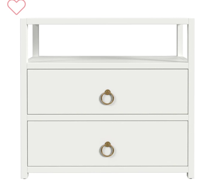 white 2 drawer nightstand 