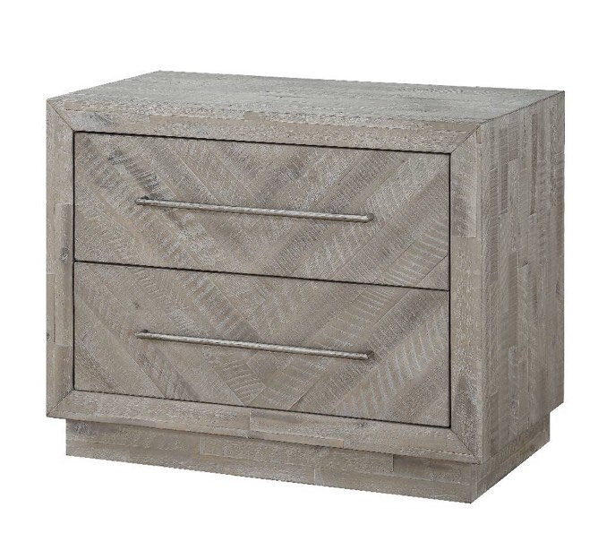 Alexandra Solid Wood Two Drawer Nightstand in Rustic Latte - Modus 5RS381