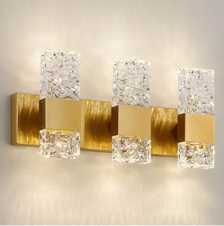 Gold Hiwot Dimmable Crystal Vanity Light