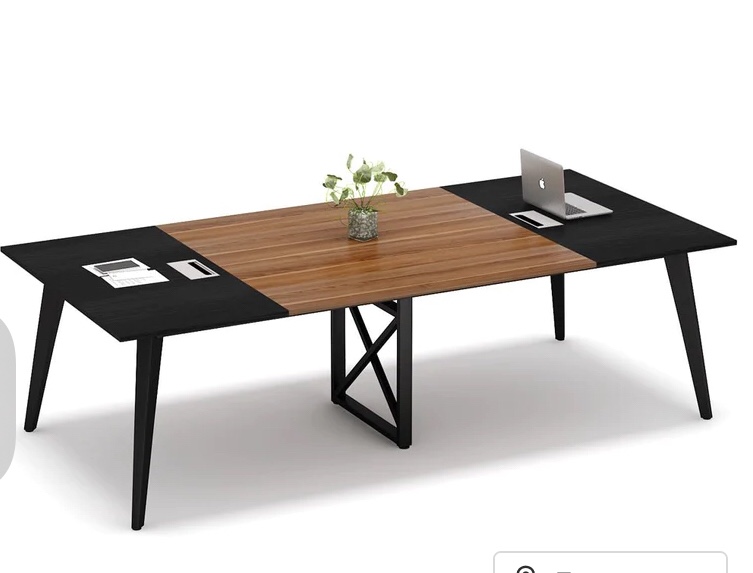 8FT Conference Table, 94.5" L x 47.2" W Meeting Table with Grommet Holes(Incomplete box B )