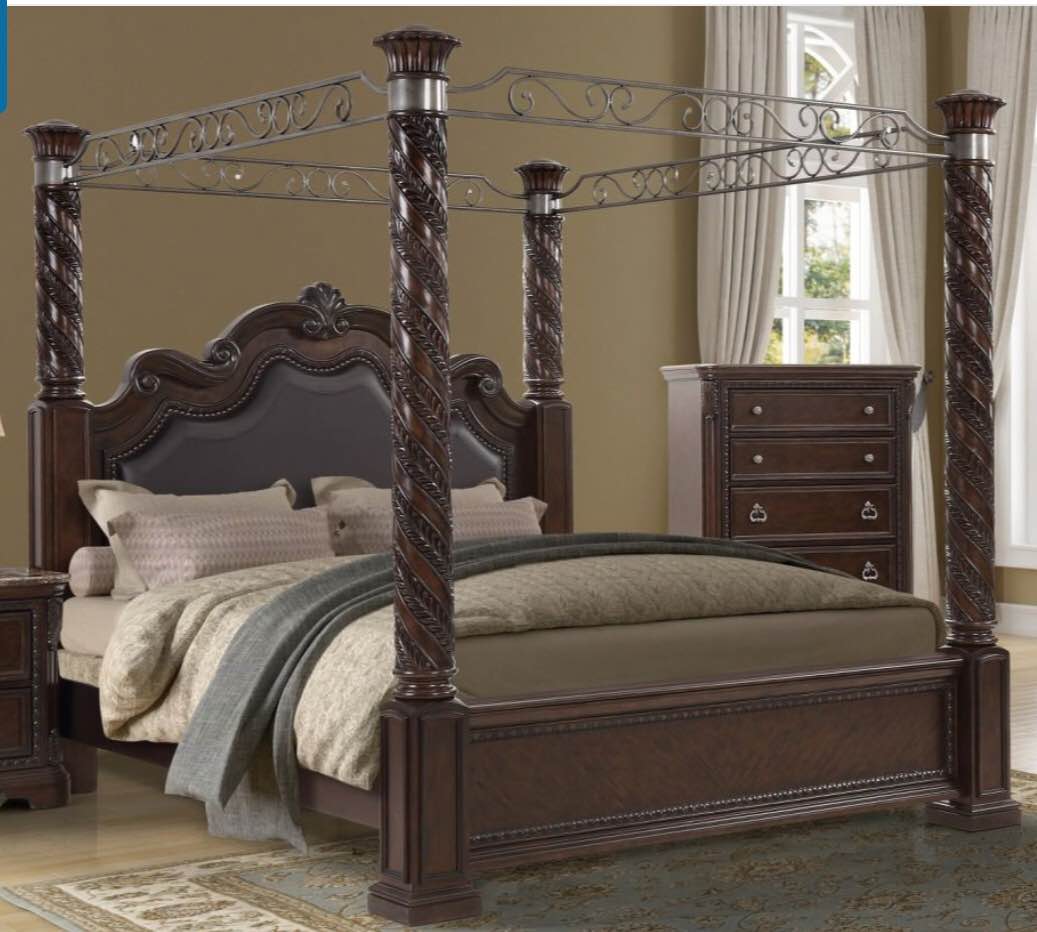 Bernards Coventry Canopy King Panel Bed in Brown (incomplete Headboard only )