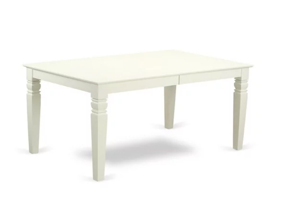LGT-BLK-T Logan Dining Table with Wood Seat - Linen White Finish.(incomplete table top )