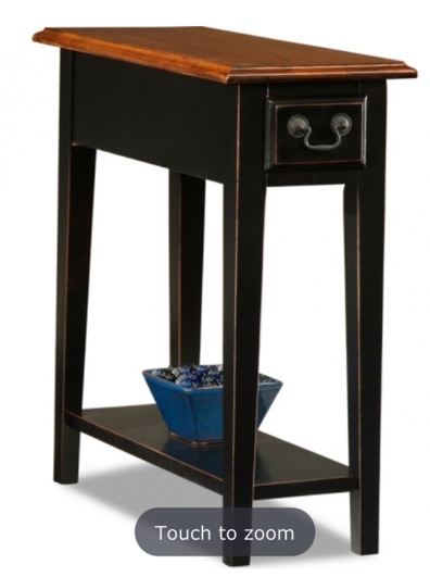 Favorite Finds Side or End Table in Slate w/ Medium Oak Top by Leick Furniture