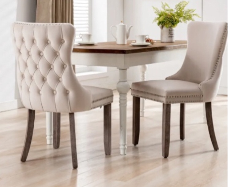 Beige Chair Set of 2