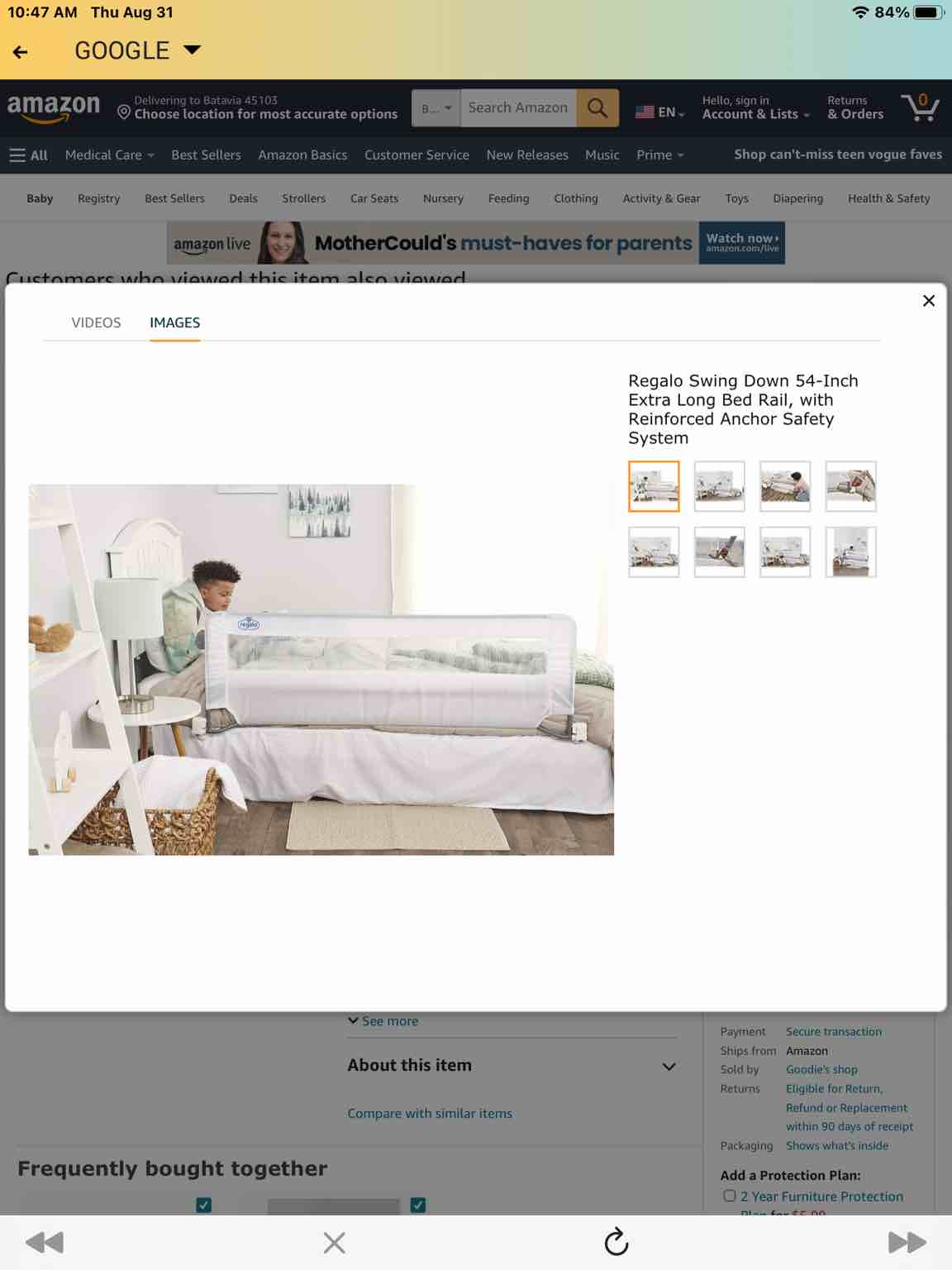 Regalo Swing Down 54-Inch Extra Long Bed Rail, with Reinforced Anchor Safety System Visit the Regalo Store 3.5 3.5 out of 5 stars    7 ratings   300+ viewed in past month $36.99 FREE Returns  Get $50 off instantly: Pay $0.00 $36.99 upon approval for Amazon Visa. No annual fee.