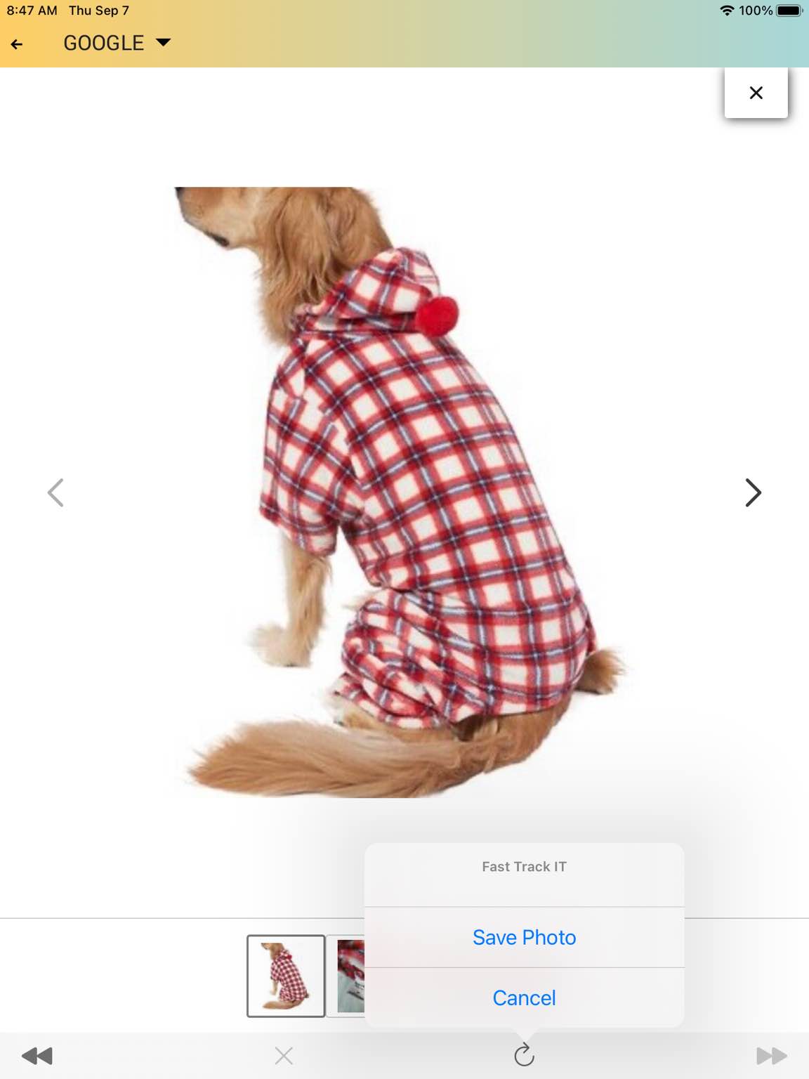 NWT Mission Pets Wag-A-Tude Red Plaid Pom Pajama Size XS