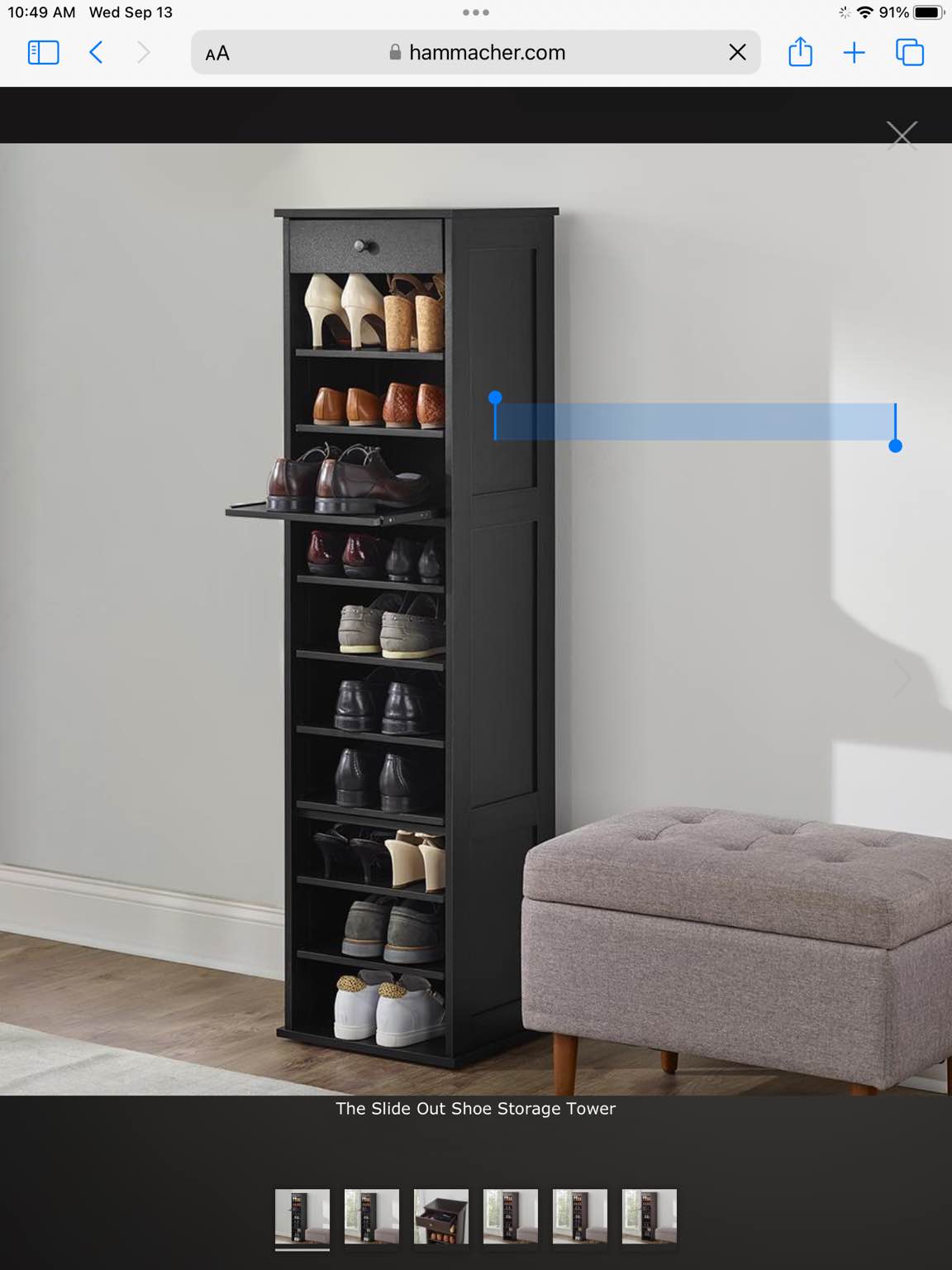 The Slide Out Shoe Storage Tower