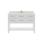 Virtu USA Caroline Estate 48 in. W x 22 in. D x 35 in. H Single Sink Bath Vanity in White with Quartz Top