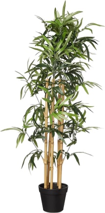 Amazon Basics Artificial Fake Bamboo Plant with Plastic Planter Pot, 39-Inch